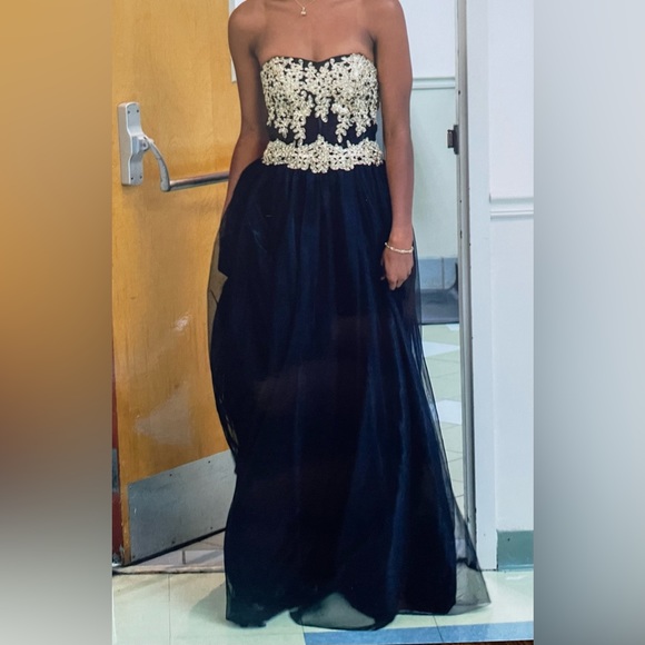 slim fit dress slacks Gold Applique Royal Blue Sequin Tailor Made Mermaid Prom Dress main image 1